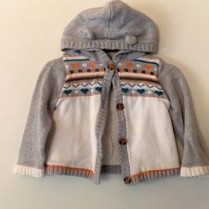 8/15 bottom up knit long sleeve hoodie with ears